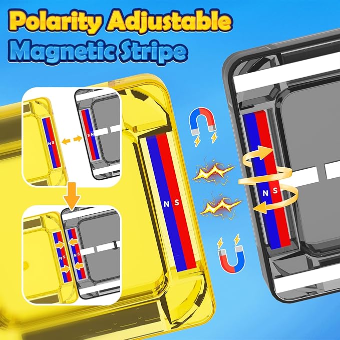 Mini Magnetic Tiles Road with Case Toddler Travel Toys Trip Essentials Set, Magnetic Building Blocks Toys for 3 4 5+ Year Old Boys Girls Montessori Sensory Learning Easter Birthday Gifts