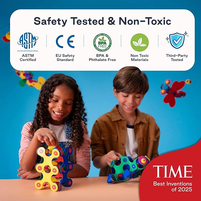 Clixo Wheel Creator Pack, 72 Pieces Pack - Construction Magnet Toy. Flexible, Creative-Boosting Magnetic Building Tiles. Educator-Approved Design for Hours of STEM Play. Multisensory Toy. Age 4-99.