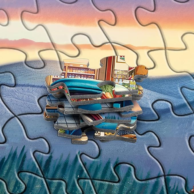 Rocorose 500 Pieces Puzzle for Adults, Countryside Landscape Puzzle Challenging Country Store Jigsaw Puzzles Holiday Party Gift Farm Home Decor Perfect for Game Nights