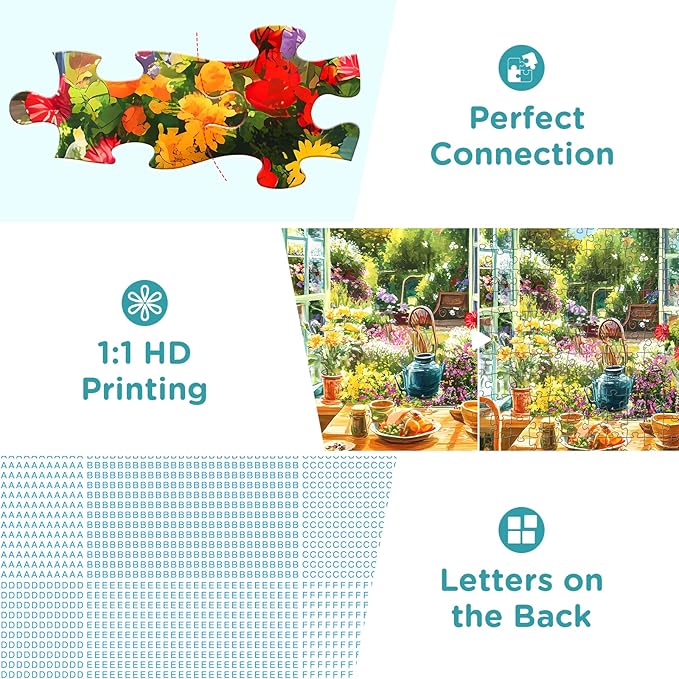 500 Piece Puzzle for Adults, Cozy Kitchen and Garden View Jigsaw Puzzle, Colorful Puzzles with Flowers, Sunshine and Dog, Relaxing Gifts for Adults, Seniors, Finished Size 20.5”x 15”