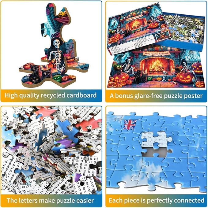 Halloween Night 1000 Piece Puzzle -Retro Horror Art- 1000 Pieces Jigsaw Puzzles for Adults - 1000 Piece Haunted Mansion Jigsaw Puzzle(27.6"x 19.7")