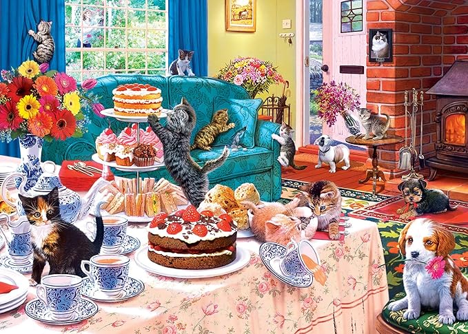 MasterPieces 550 Piece Jigsaw Puzzle for Adults, Family, Or Youth - Tea Time Terrors - 18"x24"