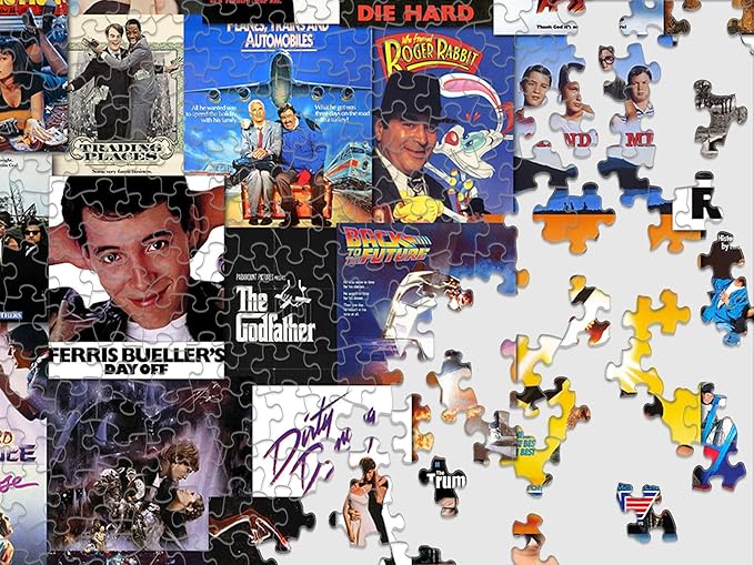 Springbok Going to The Movies 1000 Piece Jigsaw Puzzle for Adults Features a Photo Collage of Posters from Some of America's Favorite Films