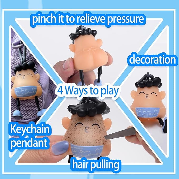 Kiss Fun Hair Pulling Fidget Toys,Trichotillomania Pop Fidgets,Gag Novelty, Skin Picking Stress Relief Anti Anxiety and Venting Novelty Toys for 14+ Ages Birthday Party Favors
