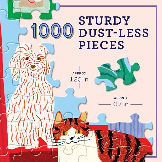 eeBoo 1000 Piece Puzzle - Pets in The Kitchen Jigsaw Puzzle for Adults, Square 23" x 23" Made with Recycled Board & Vegetable-Based Ink