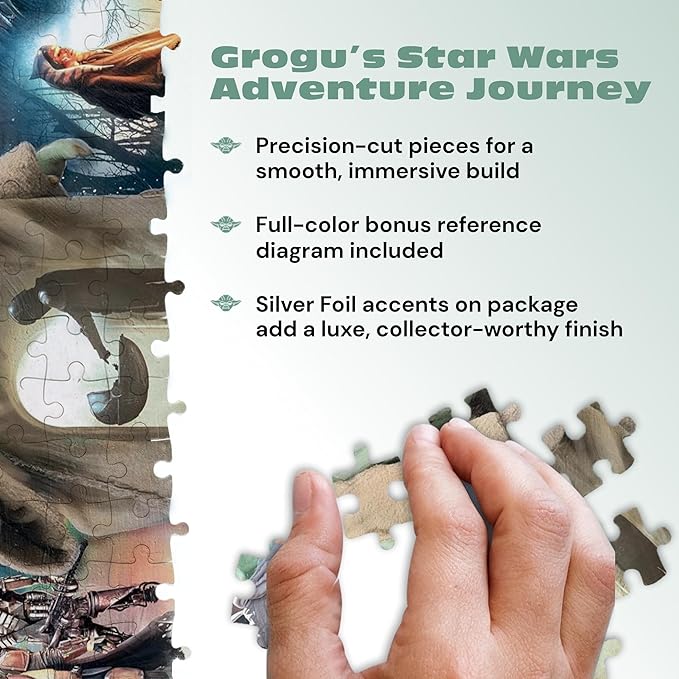 Grogu’s Journey Star Wars™ 2000 Piece Puzzle – Buffalo Games Silver Select Premium Jigsaw Puzzle for Adults with Foil Accents, Reference Poster & Giftable Box