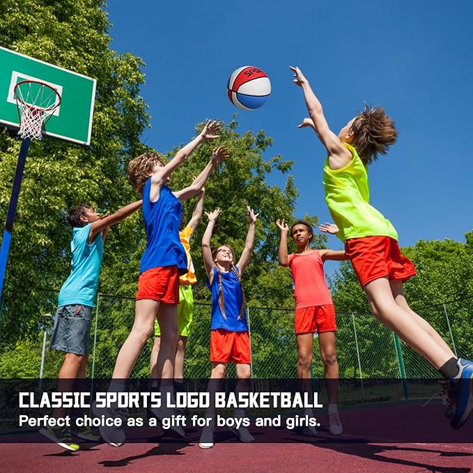 KUYOTQ Kids Youth Adult Size 3/4/5/6/7 (22/25.5/27.5/28.5/29.5") Basketball Premium Rubber or Faux Leather Basketball Indoor Outdoor Basketball for Boys Girls Womens Mens Basketball Gifts (Deflated)