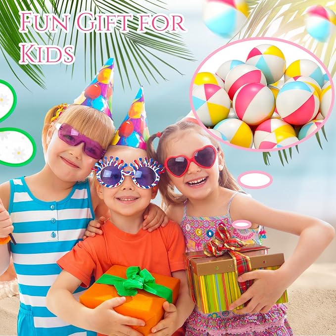 Jerify 48pcs Mini Beach Stress Balls 2.5 Inch PU Foam Relief Stress Squeeze Ball Beach Party Favors Small Summer Pool Relief Toys for Kids Birthday Hawaiian Luau Party Pool Water Games(Vivid Color)