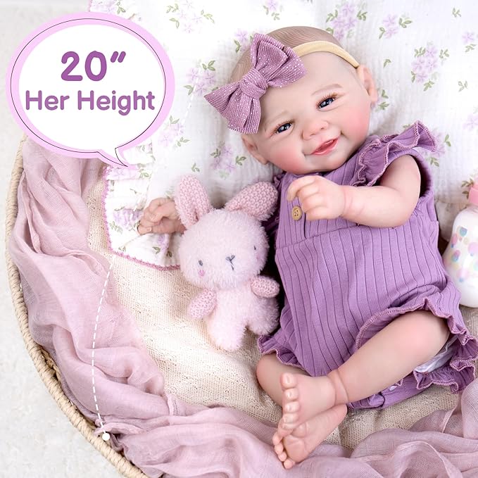 Aori Realistic Reborn Baby Dolls - Weighted Lifelike Newborn Baby Girl that Look Real with Flexible Limbs, Real Life Baby Doll Set with Outfit for Kids 3+, Parents, Elderly and Collectors
