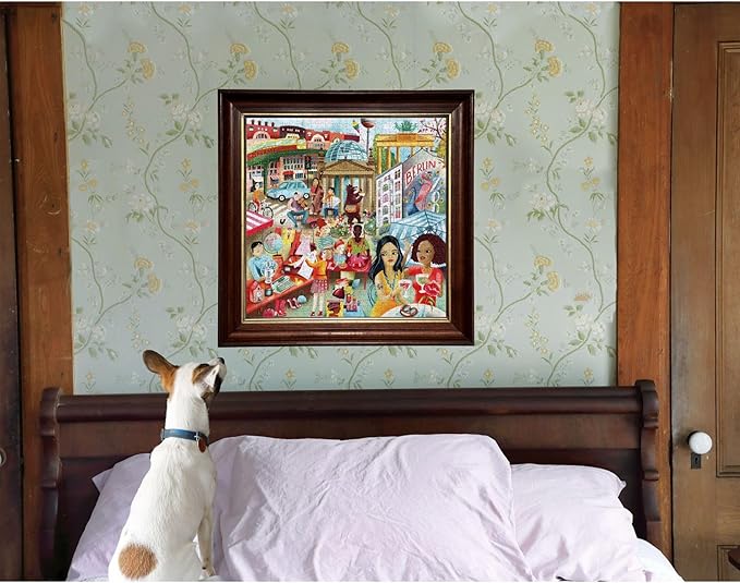 eeBoo 1000 Piece Puzzle - Berlin Life Jigsaw Puzzle for Adults, Square 23" x 23" Made with Recycled Board & Vegetable-Based Ink