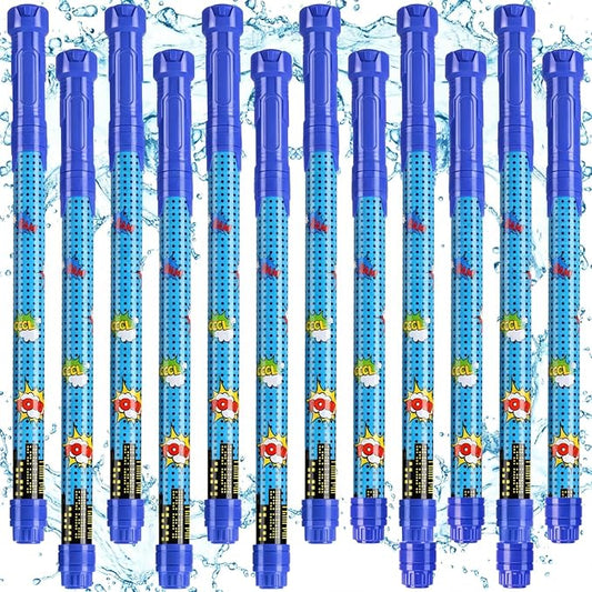 12 Pcs Comics Party Favors, 15'' Water Guns Bulk for Kids Water Squirt Blasters Guns, Summer Activity Swimming Pool Backyard Beach Outdoor Toys for Kids Adults, 39 ft Range Shooter
