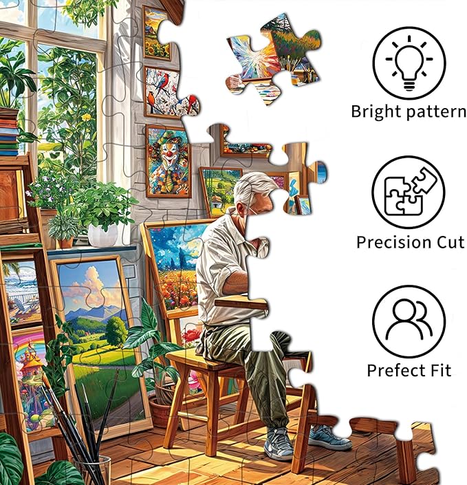 Painting Studio Jigsaw Puzzles for Adults 1000 Piece, Puzzles for Adults, Adult Challenging Game Toys, Impossible Puzzle, Family Decoration Puzzle