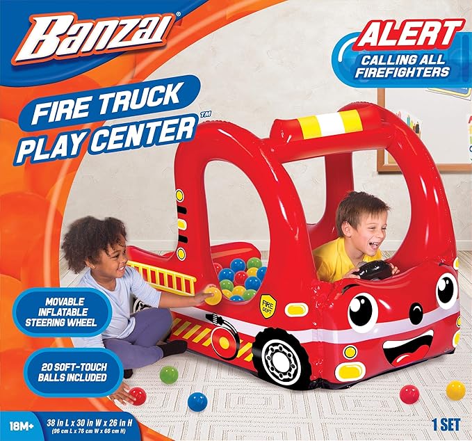 Banzai Rescue Fire Team Play Center Ball Pit with 20 Balls, Toy