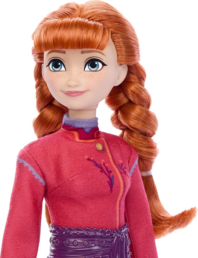 Mattel Disney Frozen Anna Fashion Doll & Wolf Cub Figure with 4 Accessories Including Animal Bed & Blanket, Inspired by Animals of Arendelle