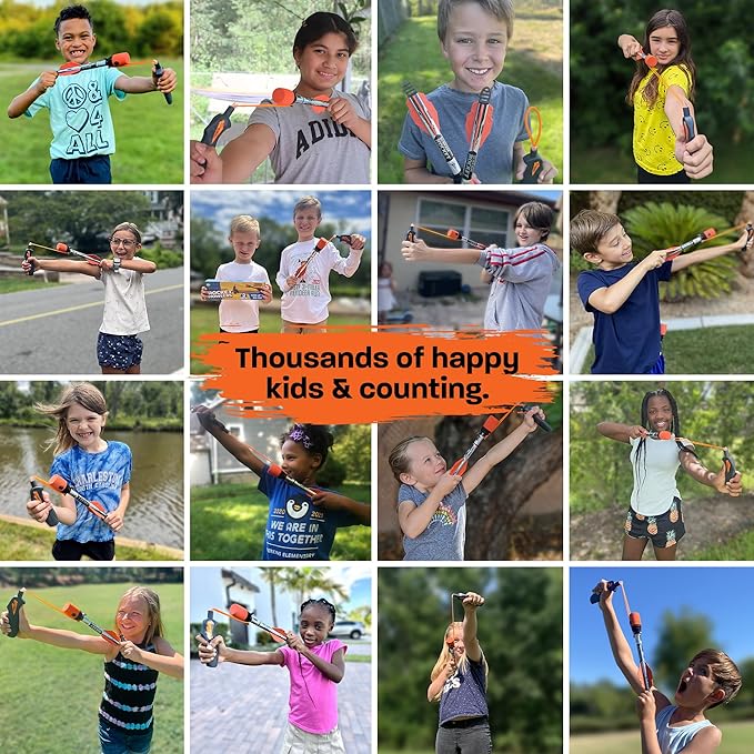 Light Up Foam Rocket Toys for Kids: Best LED Rocket Launcher Slingshot Lights Up & Makes Noise! for Boys & Girls. Outdoor Toy Party Favors Easter Stuffers & Great Gifts for Ages 8 9 10 11 12 13 +