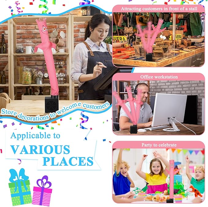 Poen Easter Gifts for Kids Mini Wacky Waving Inflatable Tube Guy with Blower Gag Toy Gift Inflatable Tube Man Birthday Desktop Decor Dancing Blow up Man for Office Party Decor(Infatuation)