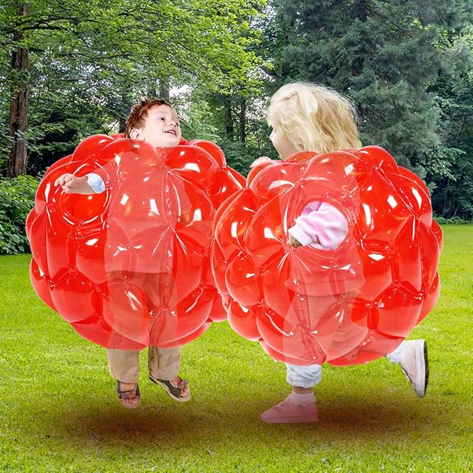 SUNSHINEMALL 2 Pack Inflatable Bumper Balls for Kids Giant Zorb Ball Sumo Balls Human Hamster Ball Bubble Balls for Adults Full Body Buddy Outdoor Toys for Kids(24" Red)