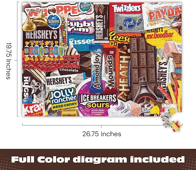 Buffalo Games - Hershey's Sweet Collage 1000 Piece Jigsaw Puzzle for Adults Colorful Candy Image Made in USA
