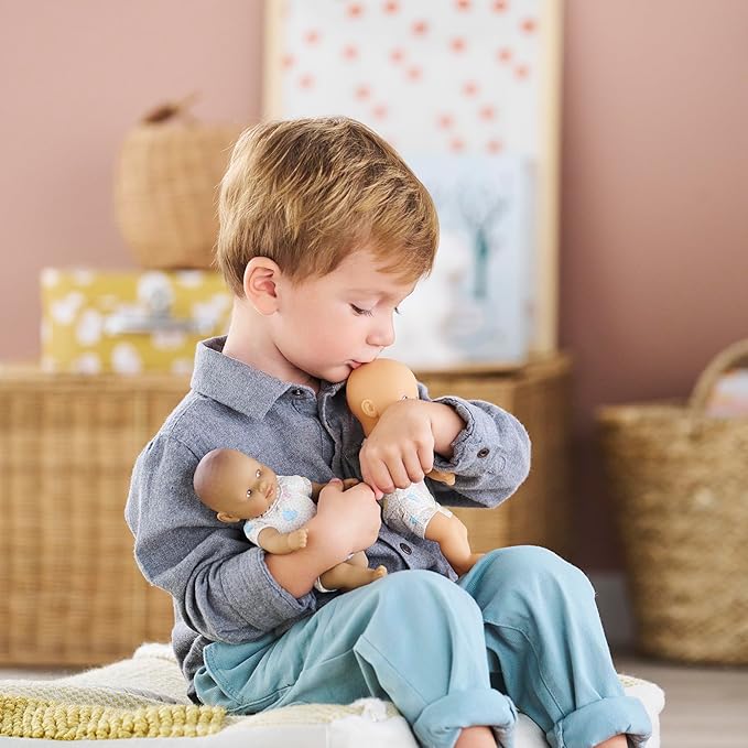 Corolle Mini Calin Bunnies Baby Doll - Small 8" Soft Body with Blue Eyes, Vanilla Scented, Baby Dolls for 2 Year Old Girls - Washable Doll