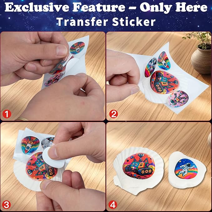 Awsoo Glow in The Dark Rock & Shell Painting Kit Arts and Crafts for Kids Ages 6-12, Kids Craft Paint Kit, Art Supplies Toy, Creative Painting Kits, Christmas Toy Gifts for Boys Girls