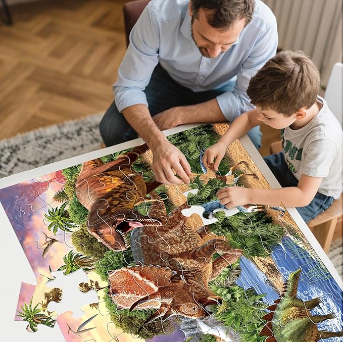 Jumbo Floor Puzzle for Kids,48 Piece Dinosaur Large Jigsaw Puzzles for Toddlers Ages 3-5,Children Learning Preschool Educational Dinosaur Toys,Christmas Birthday Easter Gifts for Boys Girls Ages 4-8