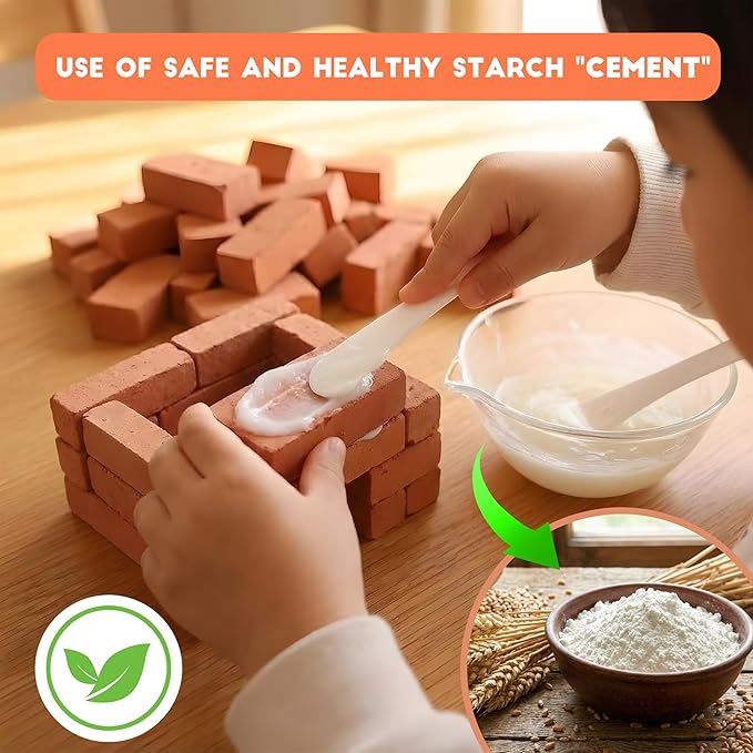 Brick and Mortar Construction Set, DIY Building Blocks for Kids Ages 6+, STEM Construction Kit, Versatile Creative Play, Great Birthday Gift