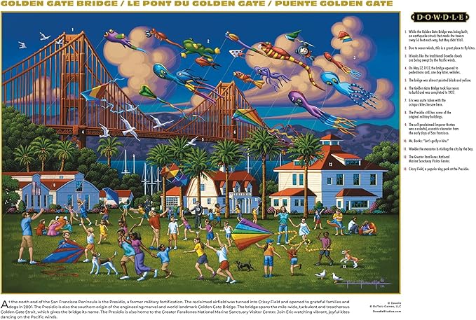 Buffalo Games - Gold - Eric Dowdle - Golden Gate Bridge - 500 Piece Jigsaw Puzzle for Adults - Challenging Puzzle Perfect for Game Nights