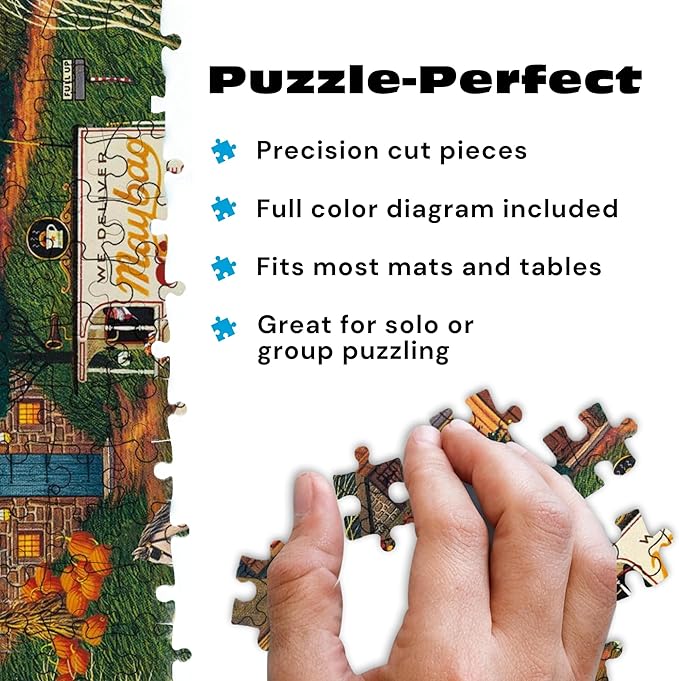 Buffalo Games – Charles Wysocki Secret Passage Inn 300 Piece Jigsaw Puzzle for Adults with Full-Color Reference Poster