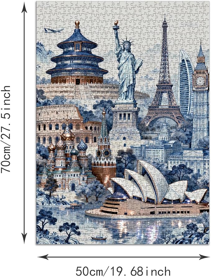 Puzzle for Adults 1000 Pieces, Scenic Spot Puzzle, Challening Impossible Difficult Hard Fun 1000 Pieces Jigsaw Puzzles for Adults Family with Letters on Back