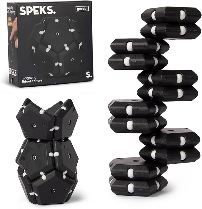 Speks Geode Magnetic Fidget Toy | Sensory Desk Toy for Adults & Teens 14+ | Stress Relief Gift | Sphere, Snake Eyes