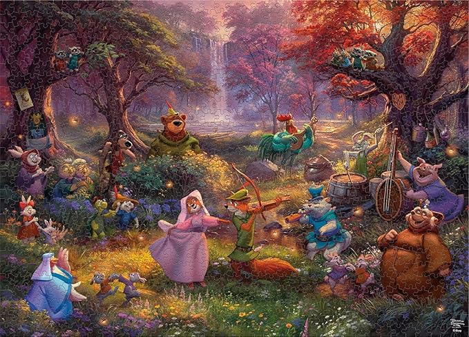Buffalo Games – Thomas Kinkade Disney’s Robin Hood 1000 Piece Jigsaw Puzzle for Adults with Full-Color Reference Poster