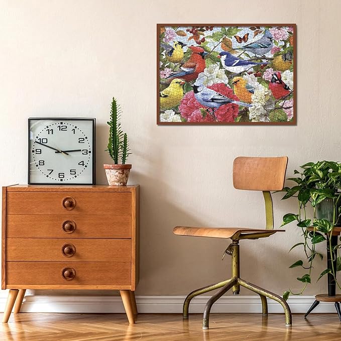 Bird Puzzle for Adult 1000 Piece, Flower Jigsaw Puzzles with Animals, Nature Garden Puzzle for Adults 1000 Pieces and Up