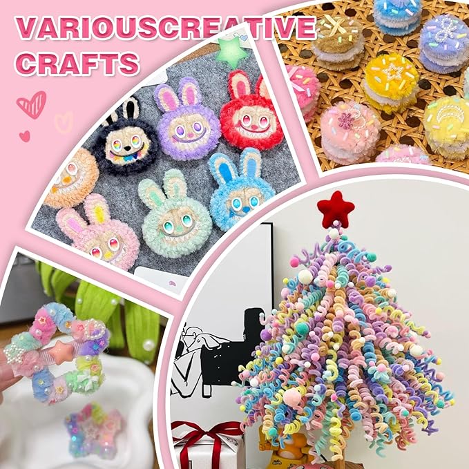 URADIART Pipe Cleaners 450 pcs Assorted Colors Chenille Stems, Pipe Cleaners Crafts, Bulk Pipe Cleaners Craft Supplies for DIY Art Creative School Crafts Decorations (6mm x12 inch) (Macaron)