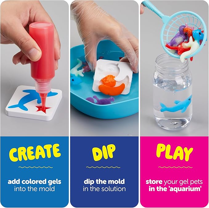 Dan&Darci Aqua Fairy Water Gel Kit for Kids - Easter Gift - Magic Elf Toy Kits - Waters Pets - DIY Squishy Maker Set - Craft for Kids - Make Your Own Squishies Toys Crafts - Gifts for Boys & Girls