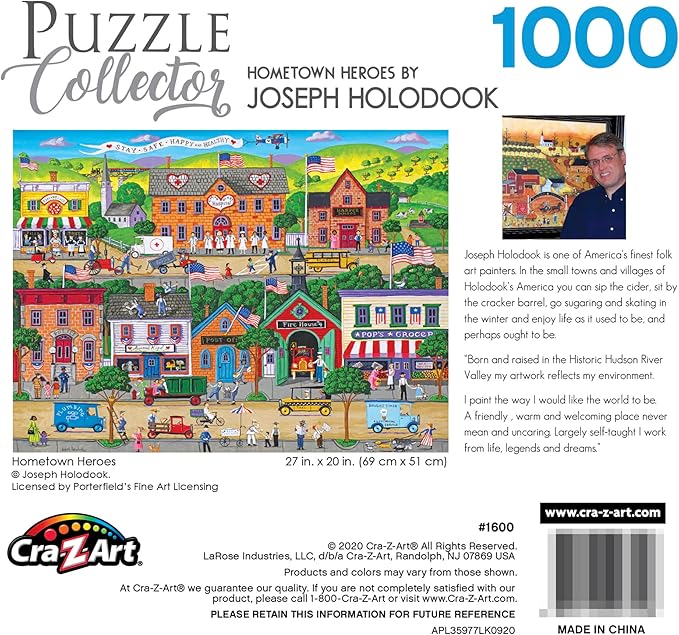 RoseArt - Puzzle Collector - Hometown Heroes - 1000 Piece Jigsaw Puzzle for Adults
