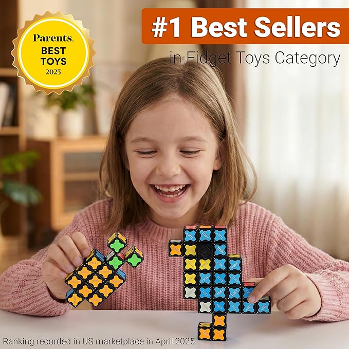TOSY Magnet Cube 3x3 - 30 Blocks, 240 Magnets, Easter Basket Stuffers for Kids, Multipurpose: Creative Building Blocks, Transformable Fidget Spinner, Puzzle/Infinity Cube, Glowing STEM Toy