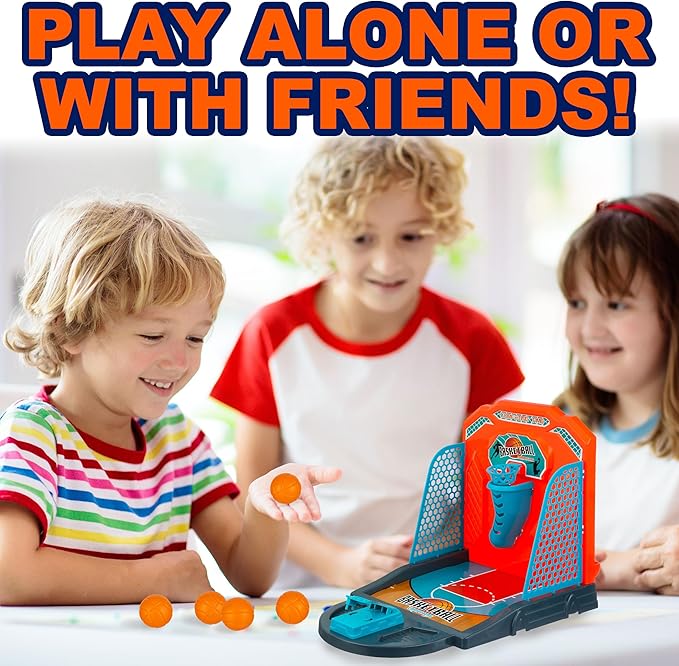 EXPRESSIONS Tabletop Basketball Game - Mini Basketball Game for Travel & Desktop Toys Collection | Desk Games for Work, Table Top Office Basketball Hoop