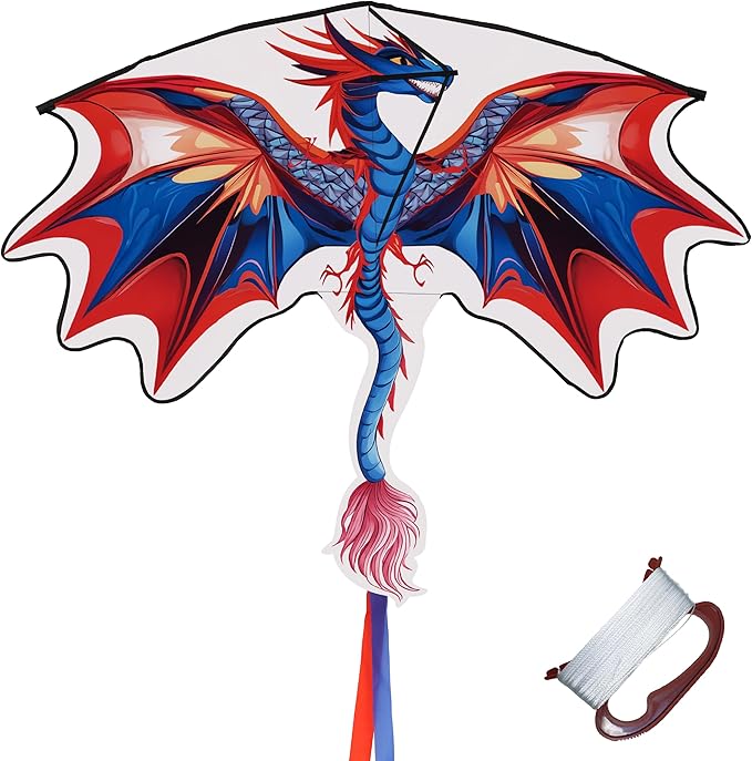 TOY Life 48.4'' Large Kites Easy to Fly for Kids Adults with 328.1 FT String, Beach Kite Outdoor Game Outside Toys Activity Summer Toys for Kids