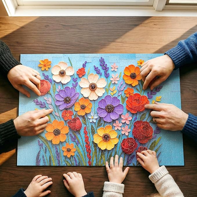 Flower Jigsaw Puzzles for Adults 1000 Pieces,Mosaic Flower Puzzle,Impossible Puzzle, Nature Plant Puzzle, Spring Floral, Interlock Perfectly No Dust,Home Decor,Gifts for Friend Parents(27.5x19.6 in)