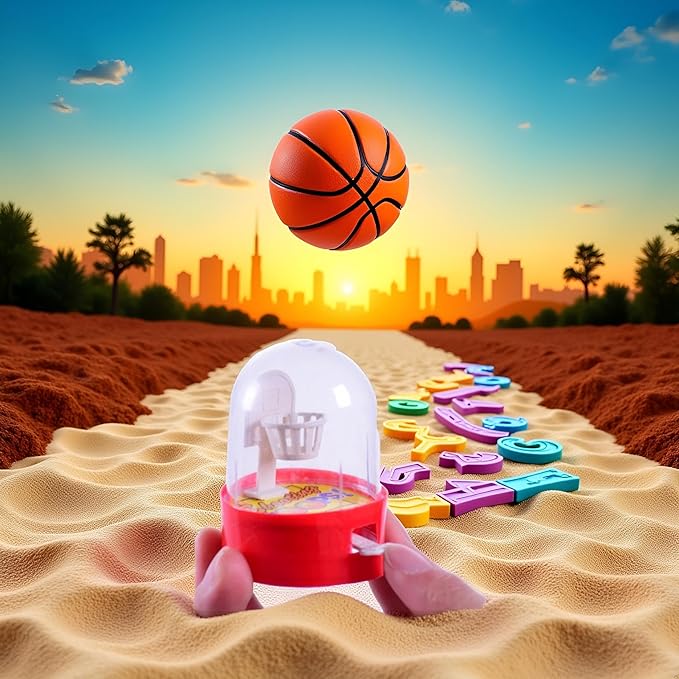 JJLFresheners Mini Finger Basketball Shooting, Mini Handheld Desktop Table Basketball for Development Educational for Reduce Stress Basketball IME Sports and Outdoor