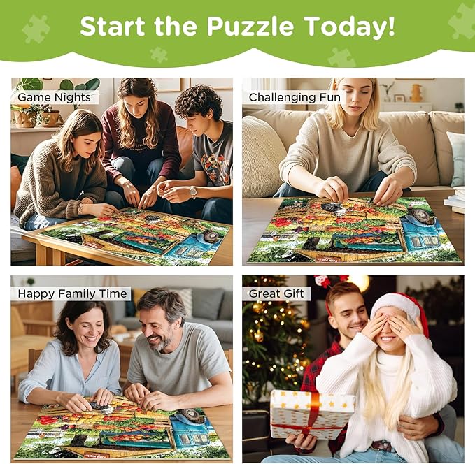 500 Pieces Jigsaw Puzzles for Adults, Truck and Cats Puzzle for Adults Seniors, Fruits and Vegetables Puzzle 500 Pieces, Gift for Birthday, Home Decor, Fun for Family Entertainment 20.5x15in