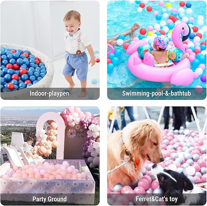 STARBOLO Ball Pit Balls for Toddlers Phthalate Free BPA Free Non-Toxic Crush Proof Play Balls for Toddlers Kids Pool Playhouse Pack of 100 200 500