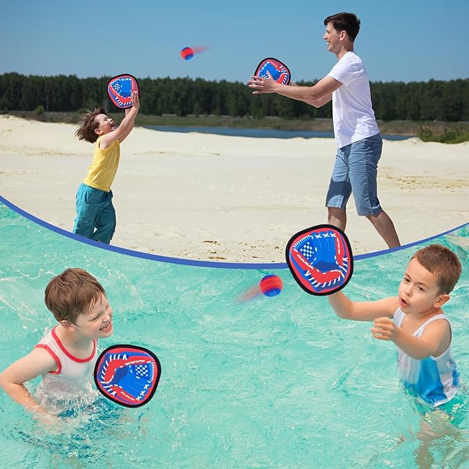 Toss and Catch Ball Game - Baseball Glove Style - Toddler Activity Toys for Boys Girls 3 4 5 6-8 Year Old - Birthday Gifts Easter Basket Stuffers - Kids Outdoor & Indoor Games for Beach Yard Lawn