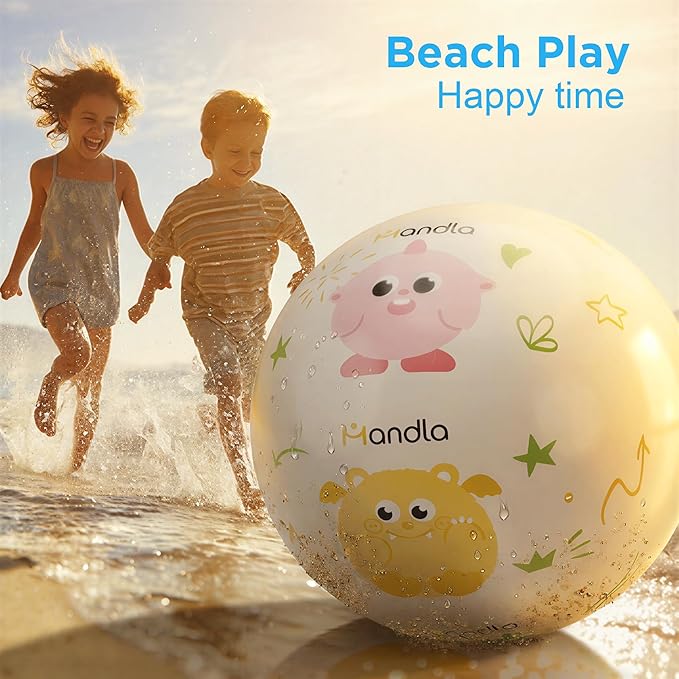 Funscape Kids 31" Giant Beach Ball Toy, Large Inflatable Water Pool Game, Toddler Outdoor Fun Sports Playground Ball, Boys Blow up Backyard Kickball, Outside Summer Party Favor for 3 4 5 6 7 8 Yr Girl