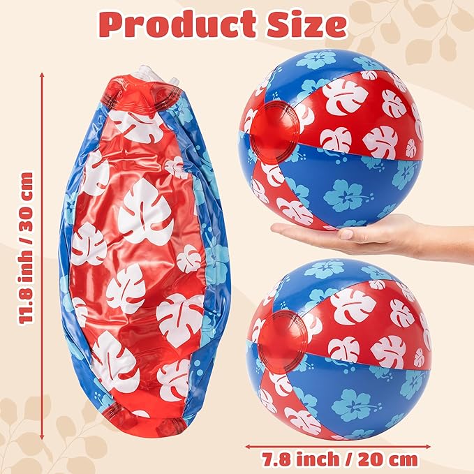 12 Pack Beach Ball Set, Reusable Colorful Inflatable Ball with Vacuum Storage Bag for Pool Party, Beach Games