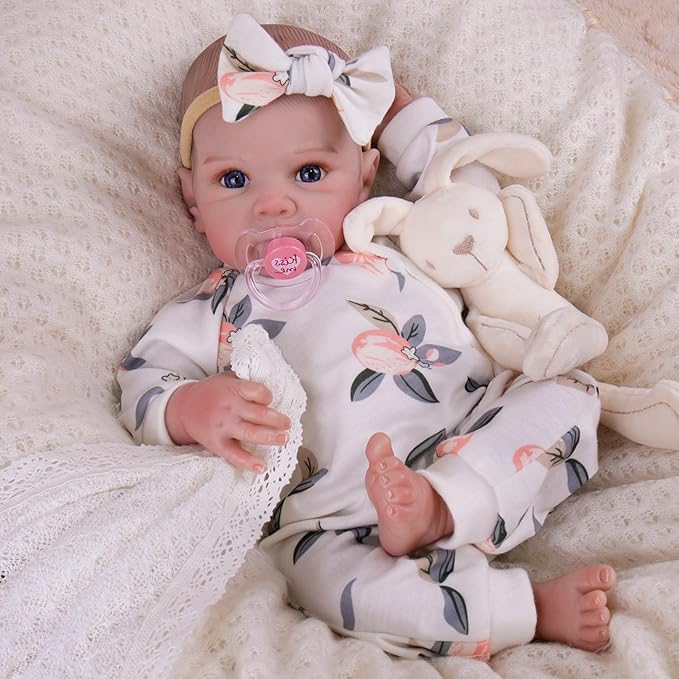 Milidool Lifelike Reborn Baby Dolls Girl - 20 Inch Realistic Newborn Baby Dolls with Poseable Body, Real Life Baby Dolls with Accessories for 3+ Year Old Girls Gifts, Pretend Play, Collection