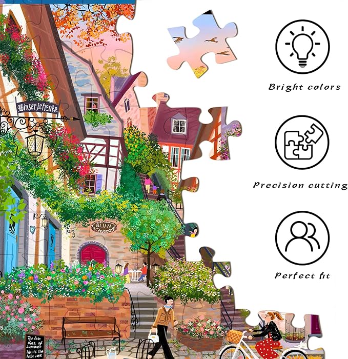 HUADADA Puzzles for Adults 1000 Pieces,Challenging Game Toys, Puzzles 1000 Pieces,Impossible Puzzle, Family Decoration Puzzle-Sunset in the Alley