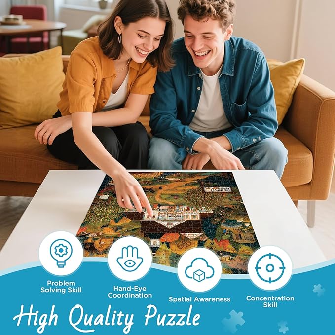 500 Pieces Puzzle for Adults, Warmth Mountain Jigsaw Puzzle for Adults, Harvest Farm Puzzle for Adult Seniors, Age 12+, Challenging Game Home Decor Holiday Party Gift Toy 20.5×15 in