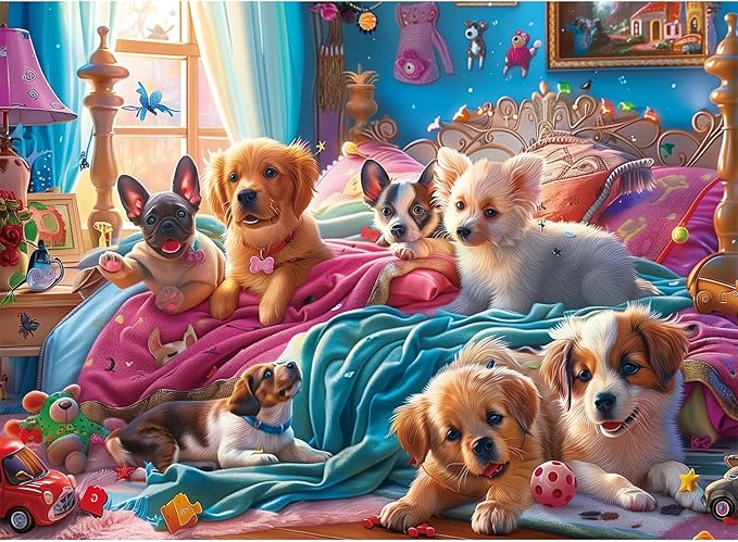 500 Pieces Puzzle for Adults Puzzle Dog Room Jigsaw Puzzle 500 Pieces Recycled Cardboard Jigsaw Puzzles for Adults Family Challenging Game Home Decor Gift Toy for Teens Seniors 20.5 * 15 inch
