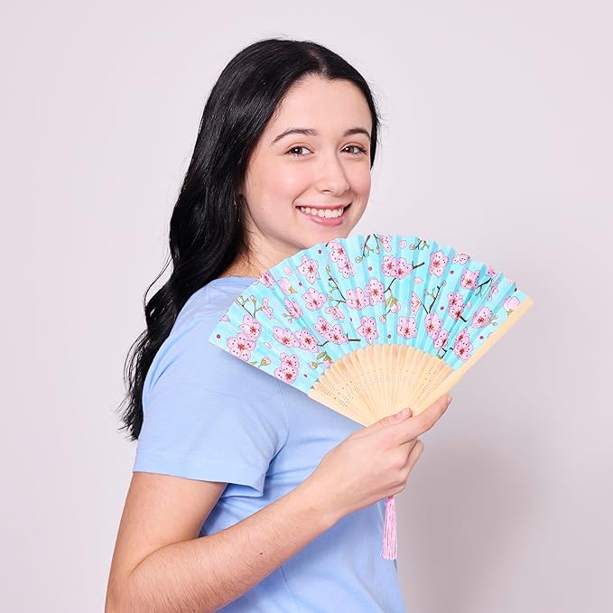 Faber-Castell Paper Fan Coloring Kit: Cherry Blossom | Folding Fans with Dual-Tip Markers & Pre-Printed Designs | Relaxing DIY Craft, Kids Activities and Easter Basket Stuffers (2 Fans, 6 Markers)
